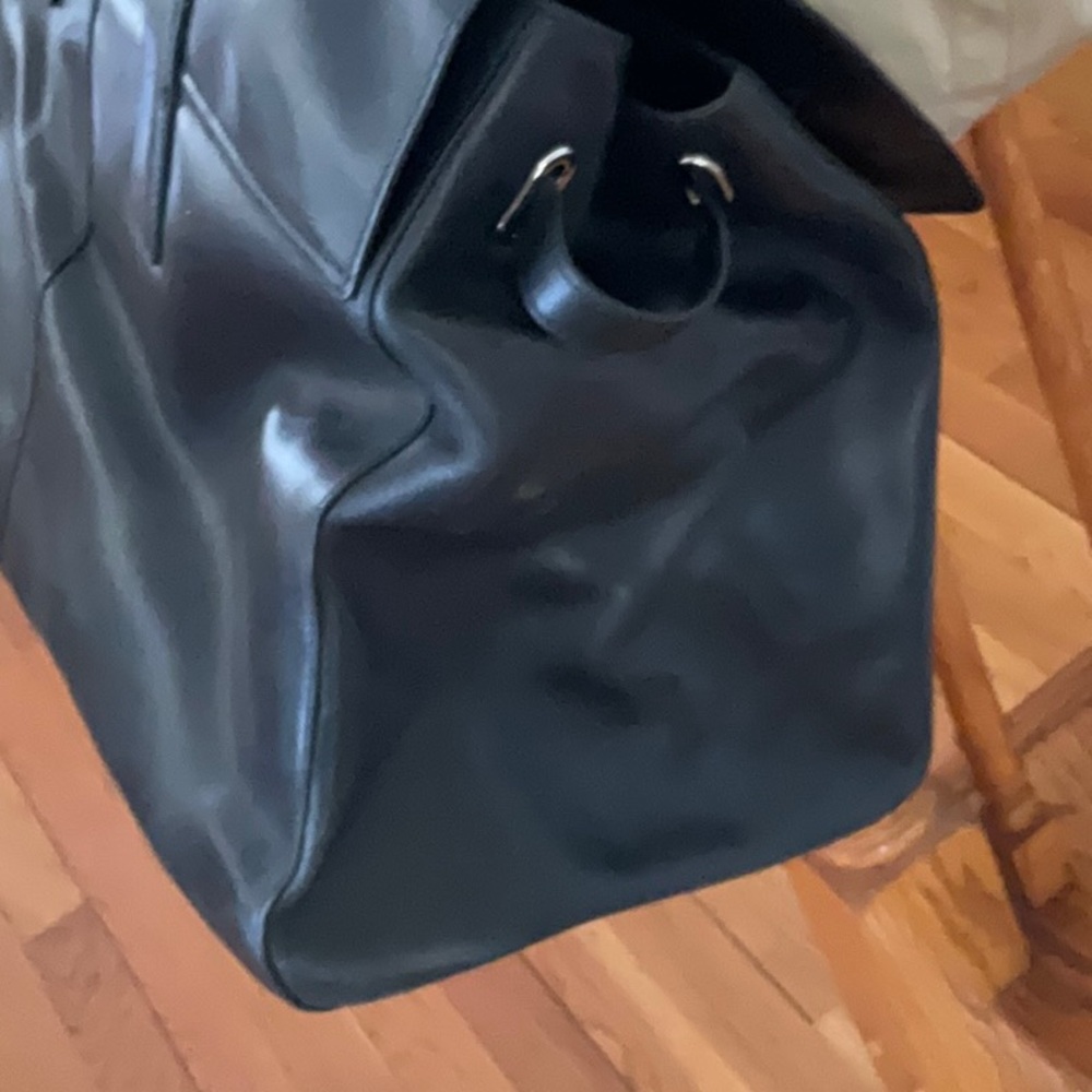 NWOT LARGE UNISEX COACH BLACK LEATHER WEEKEND TRAVEL BAG, Dustbag incl - Picture 3 of 12